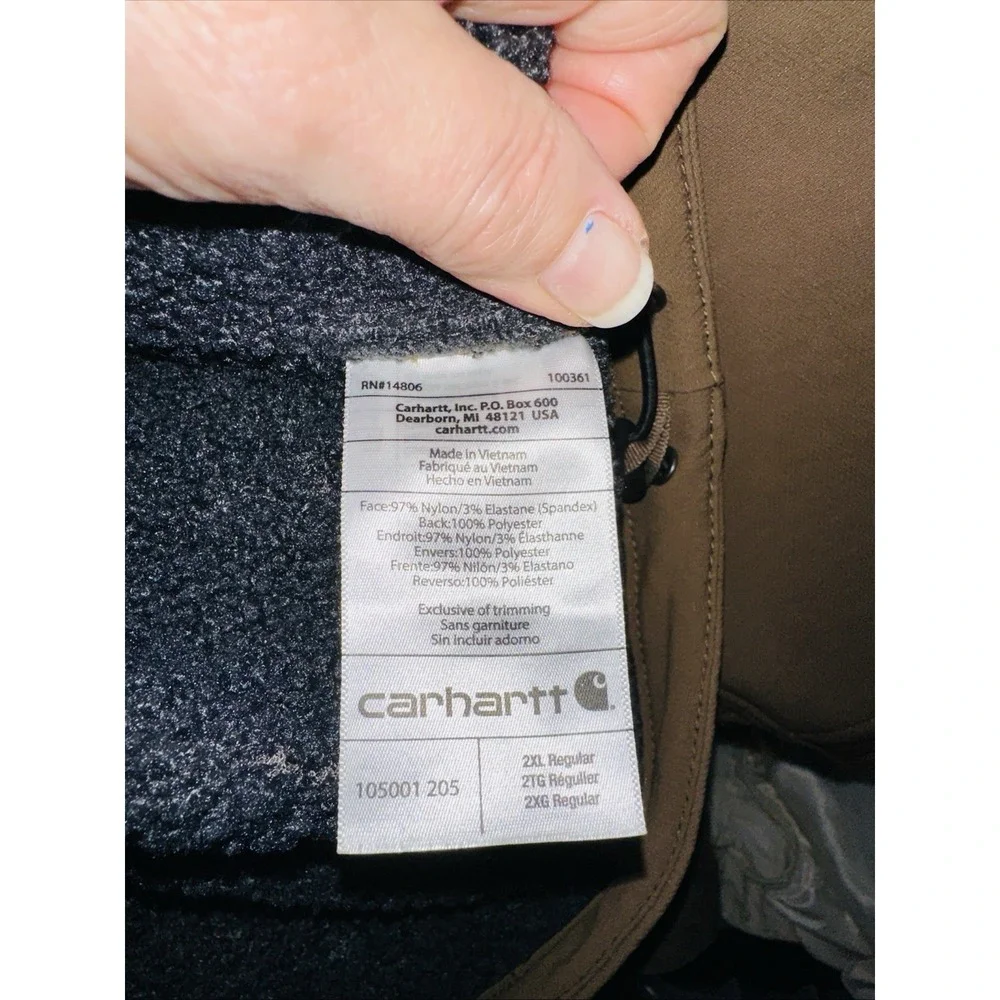 Carhartt Super Dux Relaxed Fit Mens 2XL Sherpa Lined Rain Defender Brown 0J5001